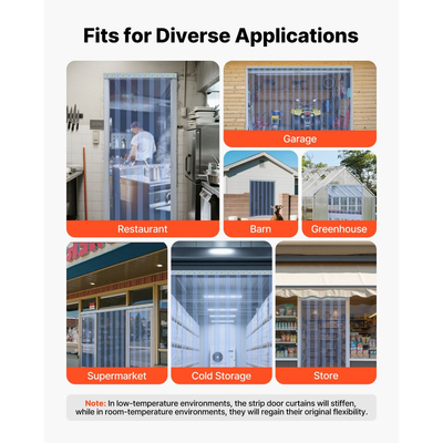 VEVOR Διαφανής Λωρίδα Κουρτίνας PVC, Μήκος 30,8 m x Πλάτος 30,5 cm, Θερμομονωτική Πλαστική Λωρίδα Πόρτας σε Ρολό Χύμα, Λωρίδες Κουρτίνας για Ψυγείο Κατάψυξης για Πόρτες Σούπερ Μάρκετ, Γκαράζ, Αποθήκη