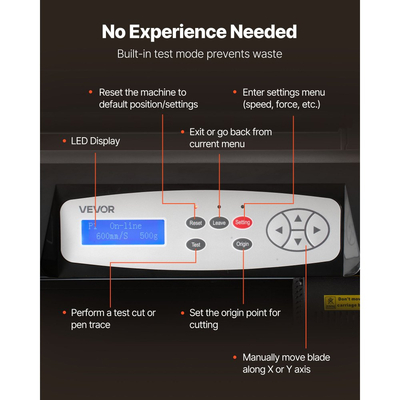 Μηχανή κοπής βινυλίου VEVOR, μέγιστο πλάτος τροφοδοσίας 870 mm, διπλές λεπίδες, ρυθμιζόμενη δύναμη και ταχύτητα, οθόνη LED, εκτυπωτής κοπής βινυλίου plotter με λογισμικό Signmaster για συμβατότητα με Windows και macOS