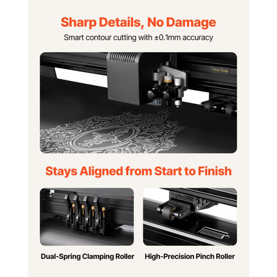 Μηχανή κοπής βινυλίου VEVOR, μέγιστο πλάτος τροφοδοσίας 870 mm, διπλές λεπίδες, ρυθμιζόμενη δύναμη και ταχύτητα, οθόνη LED, εκτυπωτής κοπής βινυλίου plotter με λογισμικό Signmaster για συμβατότητα με Windows και macOS