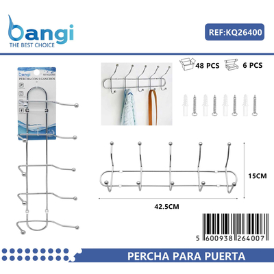 Μεταλλική επιτοίχια κρεμάστρα 5 θέσεων - 26400