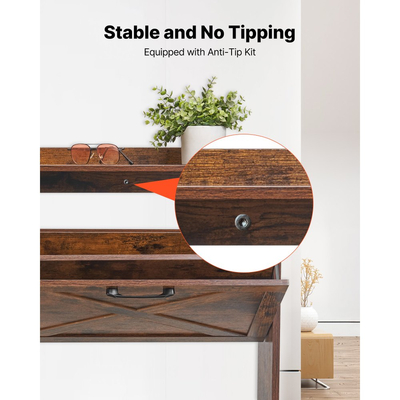 Παπουτσοθήκη VEVOR με 4 αναδιπλούμενα συρτάρια, Ντουλάπι αποθήκευσης παπουτσιών αγροτικού τύπου με ξύλινα πόδια και συσκευή κατά της ανατροπής, Ανεξάρτητη οργάνωση παπουτσιών ιδανική για είσοδο, διάδρομο, υπνοδωμάτιο, σαλόνι, καφέ