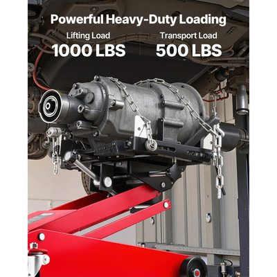 Γρύλος δαπέδου χαμηλού προφίλ VEVOR, ανυψωτική ικανότητα 1000 λίβρες / 0,45 τόνοι, τηλεσκοπικός γρύλος δαπέδου με μετάδοση, ύψος ανύψωσης 16-64 cm, περιστρεφόμενοι μπροστινοί τροχοί 360°, βαρέως τύπου ανυψωτικός ανυψωτήρας για γκαράζ, συνεργείο επισκευών