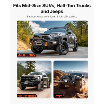 Ηλεκτρικό βαρούλκο VEVOR, χωρητικότητα φορτίου 4500 kg, βαρούλκο φορτηγού 12V DC με ατσάλινο σχοινί Φ8.3 mm x 19.8 m, ασύρματο και ενσύρματο τηλεχειριστήριο, αδιάβροχο IP55 για ρυμούλκηση SUV, τζιπ, ρυμουλκούμενου, σκάφους, εκτός δρόμου