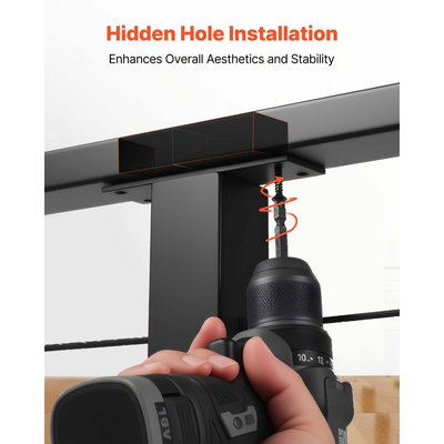 Συνδετήρες χειρολισθήρα VEVOR 2 τεμαχίων, Αξεσουάρ για κιγκλιδώματα σκαλοπατιών επίπεδης επέκτασης, Εξαρτήματα σύνδεσης χειρολισθήρα POM για ορθογώνια κιγκλιδώματα καλωδίων, Σύστημα ράγας καλωδίου καταστρώματος εξωτερικού χώρου, Ματ μαύρο, HT-04