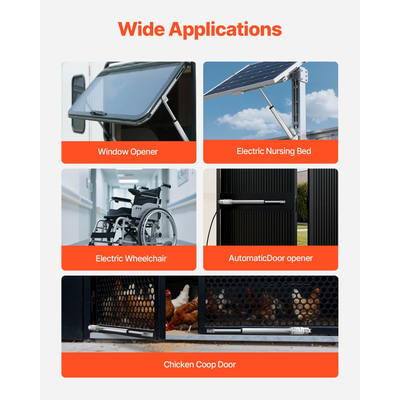 Γραμμικός Ενεργοποιητής VEVOR 12V, Διαδρομή 250mm, Υψηλής Ταχύτητας 15mm/s, Γραμμικός Ενεργοποιητής Κίνησης 1000N - με Προστασία IP54 & Βάση Στήριξης για Γραφείο Ανύψωσης, Ανακλινόμενες Καρέκλες, Ανοιχτήρι Πόρτας Παραθύρου