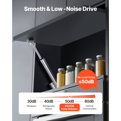 Γραμμικός Ενεργοποιητής VEVOR 12V, Διαδρομή 203,2 mm, Υψηλής Ταχύτητας 15 mm/s, Γραμμικός Ενεργοποιητής Κίνησης 1000N - με Προστασία IP54 & Βάση Στήριξης για Γραφείο Ανύψωσης, Ανακλινόμενες Καρέκλες, Ανοιχτήρι Πόρτας Παραθύρου