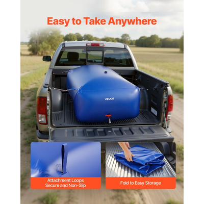 Κύστη αποθήκευσης νερού VEVOR 1000L μεγάλης χωρητικότητας, τσάντα νερού, φορητό & πτυσσόμενο δοχείο μαλακού νερού, στεγανή & ανθεκτική σε σχίσιμο δεξαμενή αποθήκευσης νερού έκτακτης ανάγκης από PVC για τροχόσπιτα & εξωτερική χρήση