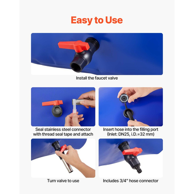 Κύστη αποθήκευσης νερού VEVOR 113L μεγάλης χωρητικότητας, τσάντα νερού, φορητό & πτυσσόμενο δοχείο μαλακού νερού, στεγανή & ανθεκτική σε σχίσιμο δεξαμενή αποθήκευσης νερού έκτακτης ανάγκης από PVC για τροχόσπιτα & εξωτερική χρήση