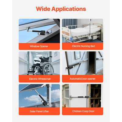 Γραμμικός Ενεργοποιητής VEVOR 12V, Εξαιρετικά Βαρέως Τύπου Γραμμικός Ενεργοποιητής Κίνησης 9000N με Διαδρομή 200mm, Βαθμολογία IP65 5mm/s με Βάσεις Στήριξης για Σκάφη Βιομηχανικών Μηχανημάτων, Συστήματα Βαρέων Ανυψωτικών Φορτίων