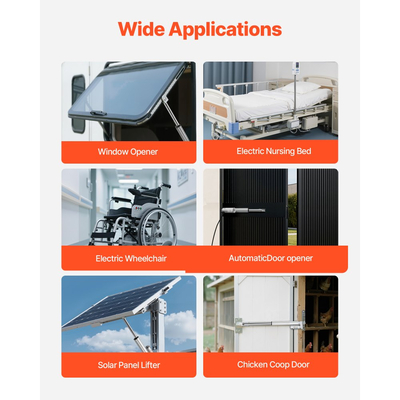 Γραμμικός Ενεργοποιητής VEVOR 12V, Αδιάβροχος Γραμμικός Ενεργοποιητής IP65 με Διαδρομή 101,6 mm, Ενεργοποιητές Κίνησης 3000N 5 mm/s με Βάσεις Στήριξης για Ηλιακούς Ιχνηλάτες, Βιομηχανικά Μηχανήματα, Ανοιχτήρι Πόρτας