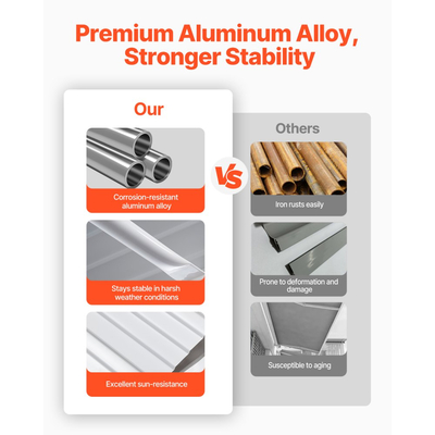 Τέντα αλουμινίου VEVOR 48 x 42 ίντσες, Ανθεκτική τέντα παραθύρου, Ελαφριές και σταθερές εξωτερικές τέντες αλουμινίου, βροχή, χιόνι, προστασία από τον ήλιο για πόρτα, είσοδο, παράθυρα, βεράντα