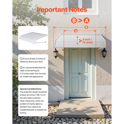 Τέντα αλουμινίου VEVOR 48 x 42 ίντσες, Ανθεκτική τέντα παραθύρου, Ελαφριές και σταθερές εξωτερικές τέντες αλουμινίου, βροχή, χιόνι, προστασία από τον ήλιο για πόρτα, είσοδο, παράθυρα, βεράντα