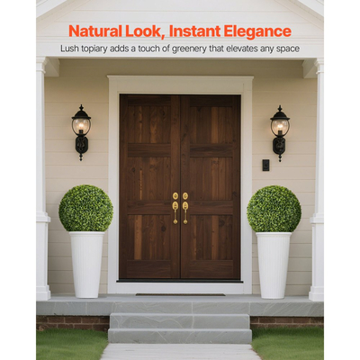 Τεχνητή μπάλα VEVOR Topiary, μπάλες φυτών ψεύτικου πυξαριού 584 χιλιοστών, ψεύτικο μεταξωτό δέντρο που μοιάζει με αληθινό, εύκολη συναρμολόγηση για διακόσμηση μπροστινής βεράντας, εξωτερικού χώρου, αυλής, κήπου, μπαλκονιού και εσωτερικού χώρου σπιτιού, πράσινο