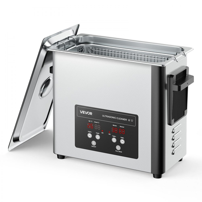 VEVOR 6L Υπερήχων Καθαριστικό, Επαγγελματικό Υπερήχων Καθαριστικό με Καλάθι Καθαρισμού & Ψηφιακή Οθόνη, Ανοξείδωτο Ατσάλι 120W 40kHz Καθαριστικό για Ρολόγια, Ξυράφια, Κοσμήματα, Νομίσματα και Άλλα