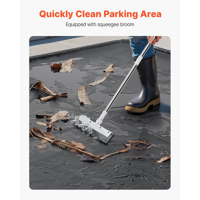 Πατάκι συγκράτησης VEVOR, 2,4 x 5,5 m, Αντιολισθητικό πατάκι δαπέδου γκαράζ PVC με σκούπα καθαρισμού, Βαρέως τύπου, Ανθεκτική αδιάβροχη προστασία συγκράτησης από χιόνι, βροχή και λάσπη για χώρους στάθμευσης αυτοκινήτων, Μαύρο