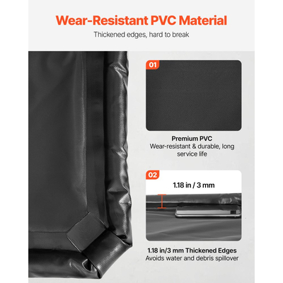 Πατάκι συγκράτησης VEVOR, 2,6 x 6,1 m, αντιολισθητικό πατάκι δαπέδου γκαράζ από PVC με σκούπα καθαρισμού, βαρέως τύπου, ανθεκτική, αδιάβροχη προστασία από χιόνι, βροχή και λάσπη για αυτοκίνητα, SUV, φορτηγά, πάρκινγκ, μαύρο