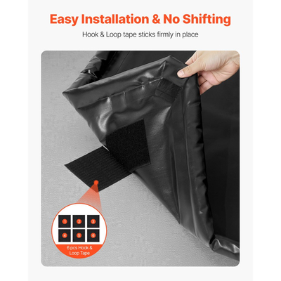 Πατάκι συγκράτησης VEVOR, 2,6 x 6,1 m, αντιολισθητικό πατάκι δαπέδου γκαράζ από PVC με σκούπα καθαρισμού, βαρέως τύπου, ανθεκτική, αδιάβροχη προστασία από χιόνι, βροχή και λάσπη για αυτοκίνητα, SUV, φορτηγά, πάρκινγκ, μαύρο