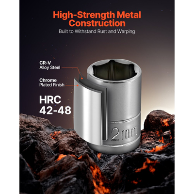 Σετ καρυδάκια VEVOR, 39 τεμάχια, σετ καρυδάκια και καστάνιας 9,5 & 6,4 mm, μέγεθος SAE και μετρικό, κιτ εργαλείων μηχανικού με κλειδί καστάνιας, αξεσουάρ, θήκη αποθήκευσης, κράμα χάλυβα CR-V, για επισκευή αυτοκινήτων