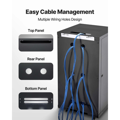 VEVOR 22U Δικτυακό Καμπίνας Τοποθέτησης σε Επιτοίχιο Χώρο, Βάθος 600 mm, Μέγιστη Χωρητικότητα Φόρτισης 136 kg, Περίβλημα Rack για Καμπίνα Server με Κλειδωμένη Πόρτα από Σκληρυμένο Γυαλί, Πλευρικά Πάνελ, Rack Server για Εξοπλισμό IT, Συσκευές A/V