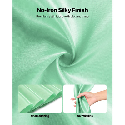 VEVOR Σατέν Καρέκλα με Φιόγκους, 100 τεμάχια Κορδέλα Καρέκλας με Δέσιμο Πίσω, 7 x 108 ίντσες, Ανοιχτό Πράσινο Διακόσμηση Γαμήλιας Δεξίωσης, για Γαμήλια Τελετή, Baby Shower, Πάρτι, Εκδηλώσεις, Διακόσμηση Καλύμματος Καρέκλας, Διακόσμηση