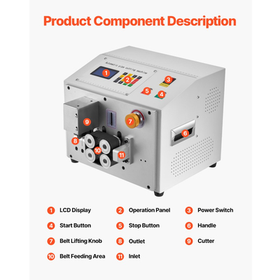 Αυτόματος θερμοσυστελλόμενος κόφτης σωλήνων VEVOR, Αυτόματη μηχανή κοπής σωλήνων με οθόνη LCD, διάμετρος κοπής 1mm-20mm, μήκος κοπής 0,1mm-99999,9mm, ιδανικό για σωλήνες PVC PE, σωλήνες σιλικόνης, μαλακούς σωλήνες νερού