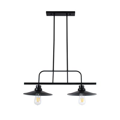 GLOBOSTAR® REGAL 01007 Vintage Φωτιστικό Οροφής με Ντουί 2 x E27 AC 220-240V IP20 - Μαύρο - Μ67 x Π26 x Υ85cm