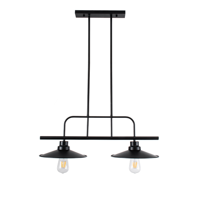 GLOBOSTAR® REGAL 01007 Vintage Φωτιστικό Οροφής με Ντουί 2 x E27 AC 220-240V IP20 - Μαύρο - Μ67 x Π26 x Υ85cm