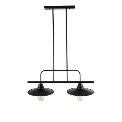 GLOBOSTAR® REGAL 01007 Vintage Φωτιστικό Οροφής με Ντουί 2 x E27 AC 220-240V IP20 - Μαύρο - Μ67 x Π26 x Υ85cm