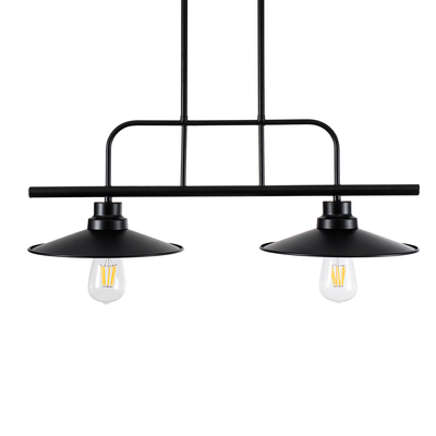 GLOBOSTAR® REGAL 01007 Vintage Φωτιστικό Οροφής με Ντουί 2 x E27 AC 220-240V IP20 - Μαύρο - Μ67 x Π26 x Υ85cm