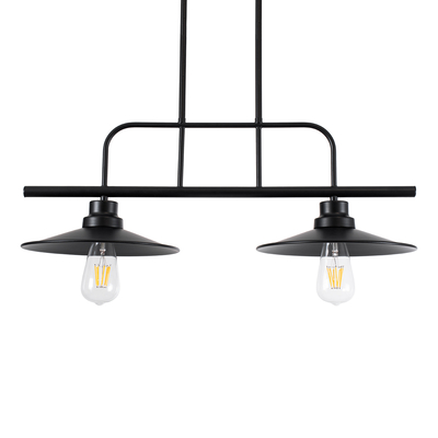 GLOBOSTAR® REGAL 01007 Vintage Φωτιστικό Οροφής με Ντουί 2 x E27 AC 220-240V IP20 - Μαύρο - Μ67 x Π26 x Υ85cm