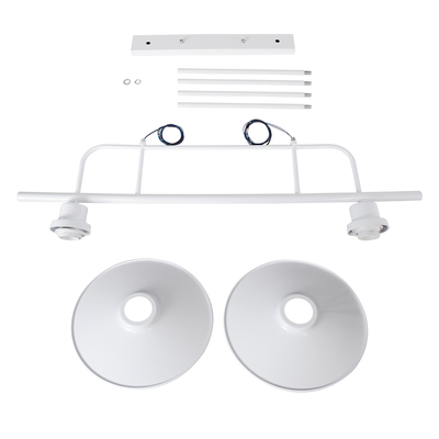 GLOBOSTAR® REGAL 01008 Vintage Φωτιστικό Οροφής με Ντουί 2 x E27 AC 220-240V IP20 - Λευκό - Μ80 x Π26 x Υ82cm