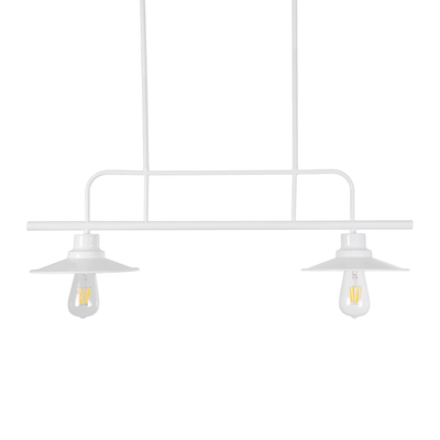 GLOBOSTAR® REGAL 01008 Vintage Φωτιστικό Οροφής με Ντουί 2 x E27 AC 220-240V IP20 - Λευκό - Μ80 x Π26 x Υ82cm