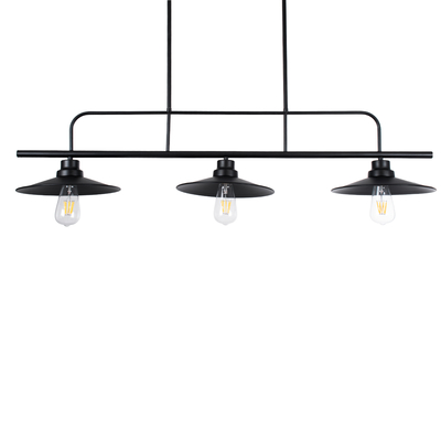 GLOBOSTAR® REGAL 01009 Vintage Φωτιστικό Οροφής με Ντουί 3 x E27 AC 220-240V IP20 - Μαύρο - Μ110 x Π26 x Υ75cm