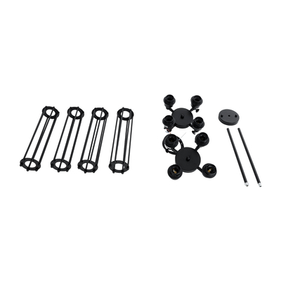 GLOBOSTAR® TUBING 01013 Vintage Κρεμαστό Φωτιστικό Οροφής με Ντουί 4 x E27 AC 220-240V IP20 - Μαύρο - Μ27 x Π27 x Y47cm