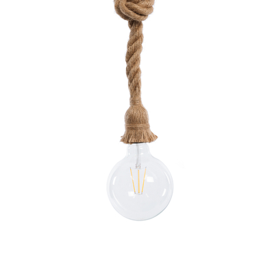 GLOBOSTAR® ROPE 01018 Boho Κρεμαστό Φωτιστικό Οροφής με Ντουί 1 x E27 AC 220-240V IP20 - Μπεζ - Μ3.5 x Π3.5 x Υ200cm