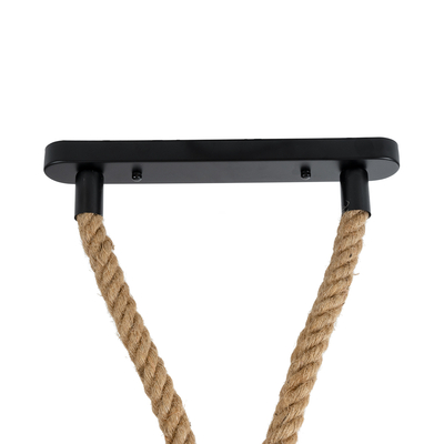 GLOBOSTAR® ROPE 01019 Boho Κρεμαστό Φωτιστικό Οροφής με Ντουί 2 x E27 AC 220-240V IP20 - Μπεζ - Μ38 x Π3.5 x Υ200cm