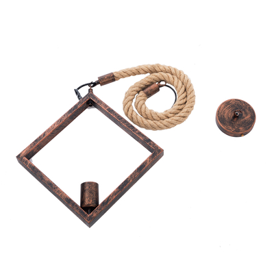 GLOBOSTAR® ALCO 01023 Vintage Κρεμαστό Φωτιστικό Οροφής με Ντουί 1 x E27 AC 220-240V IP20 - Χάλκινο & Μπεζ - Μ35 x Π3 x Υ35cm