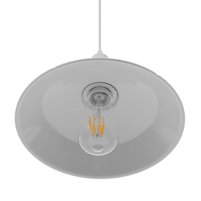 GLOBOSTAR® RAY 01044 Vintage Κρεμαστό Φωτιστικό Οροφής με Ντουί 1 x E27 AC 220-240V IP20 - Λευκό - Μ26 x Π26 x Υ25cm