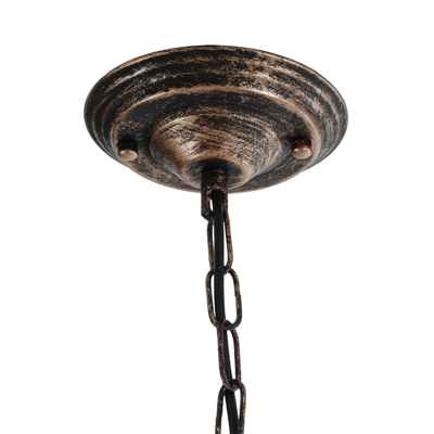 GLOBOSTAR® RAY 01045 Vintage Κρεμαστό Φωτιστικό Οροφής με Ντουί 1 x E27 AC 220-240V IP20 - Χάλκινο Εφέ Σκουριάς - Μ46 x Π46 x Υ36cm