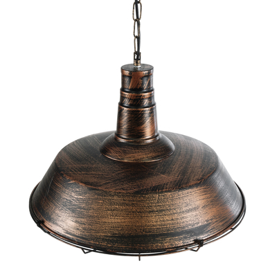 GLOBOSTAR® RAY 01045 Vintage Κρεμαστό Φωτιστικό Οροφής με Ντουί 1 x E27 AC 220-240V IP20 - Χάλκινο Εφέ Σκουριάς - Μ46 x Π46 x Υ36cm