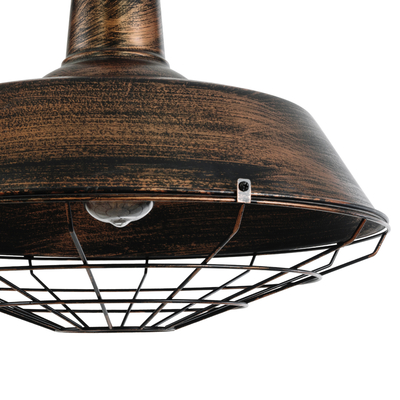 GLOBOSTAR® RAY 01045 Vintage Κρεμαστό Φωτιστικό Οροφής με Ντουί 1 x E27 AC 220-240V IP20 - Χάλκινο Εφέ Σκουριάς - Μ46 x Π46 x Υ36cm