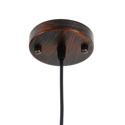 GLOBOSTAR® RAY 01046 Vintage Κρεμαστό Φωτιστικό Οροφής με Ντουί 1 x E27 AC 220-240V IP20 - Χάλκινο Εφέ Σκουριάς - Μ36 x Π36 x Υ25cm