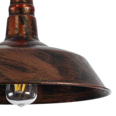 GLOBOSTAR® RAY 01046 Vintage Κρεμαστό Φωτιστικό Οροφής με Ντουί 1 x E27 AC 220-240V IP20 - Χάλκινο Εφέ Σκουριάς - Μ36 x Π36 x Υ25cm