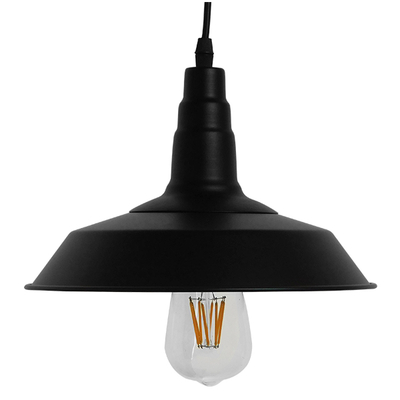 GLOBOSTAR® RAY 01050 Vintage Κρεμαστό Φωτιστικό Οροφής με Ντουί 1 x E27 AC 220-240V IP20 - Μαύρο - Μ26 x Π26 x Υ25cm