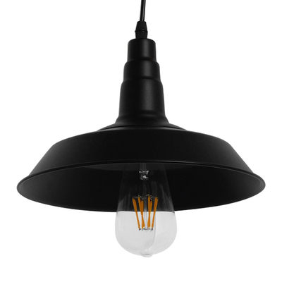 GLOBOSTAR® RAY 01050 Vintage Κρεμαστό Φωτιστικό Οροφής με Ντουί 1 x E27 AC 220-240V IP20 - Μαύρο - Μ26 x Π26 x Υ25cm