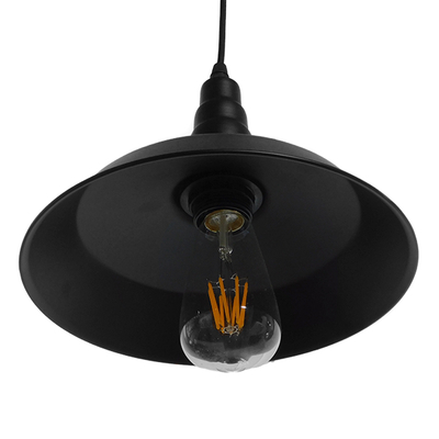 GLOBOSTAR® RAY 01050 Vintage Κρεμαστό Φωτιστικό Οροφής με Ντουί 1 x E27 AC 220-240V IP20 - Μαύρο - Μ26 x Π26 x Υ25cm
