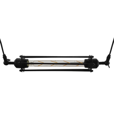 GLOBOSTAR® TUBE 01085 Vintage Κρεμαστό Φωτιστικό Οροφής με Ντουί 1 x E27 AC 220-240V IP20 - Μαύρο - Μ43 x Π11 x Υ11cm