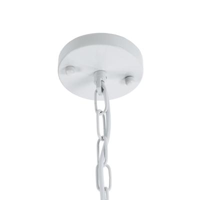 GLOBOSTAR® LARKIN 01174 Vintage Κρεμαστό Φωτιστικό Οροφής με Ντουί 1 x E27 AC 220-240V IP20 - Λευκό - Μ30 x Π30 x Y28cm