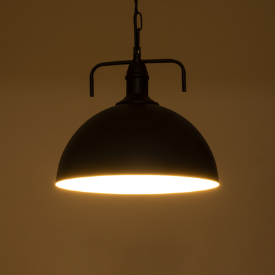 GLOBOSTAR® LARKIN 01175 Vintage Κρεμαστό Φωτιστικό Οροφής με Ντουί 1 x E27 AC 220-240V IP20 - Μαύρο - Μ30 x Π30 x Y28cm