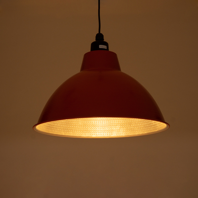 GLOBOSTAR® LOUVE 01177 Vintage Κρεμαστό Φωτιστικό Οροφής με Ντουί 1 x E27 AC 220-240V IP20 - Κόκκινο - Μ40 x Π40 x Υ30cm